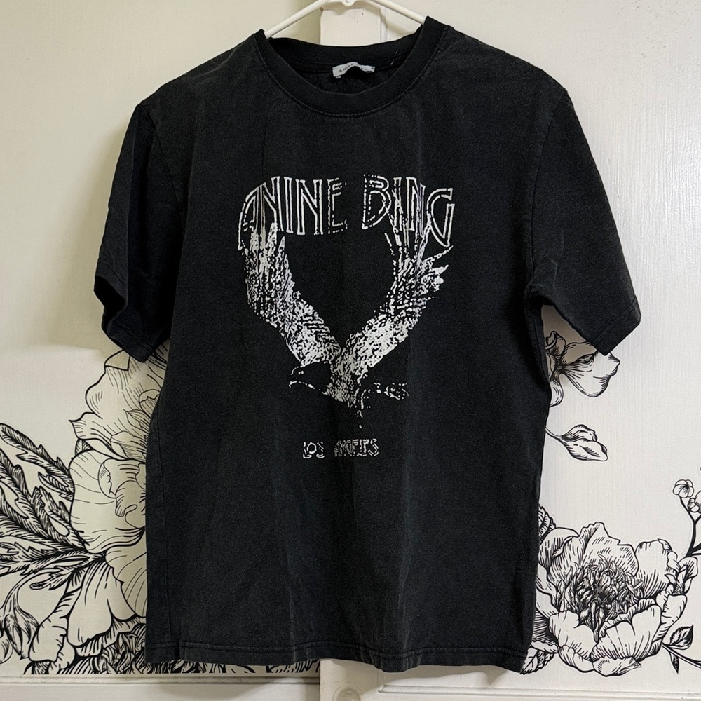 Anine Bing - Black Graphic Eagle Tee